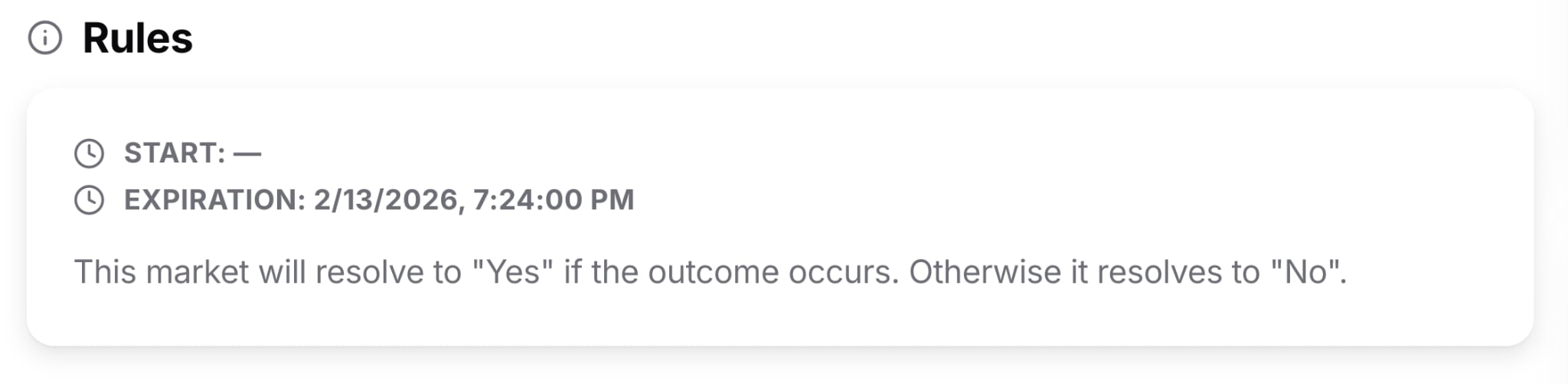 Market Resolution Rules