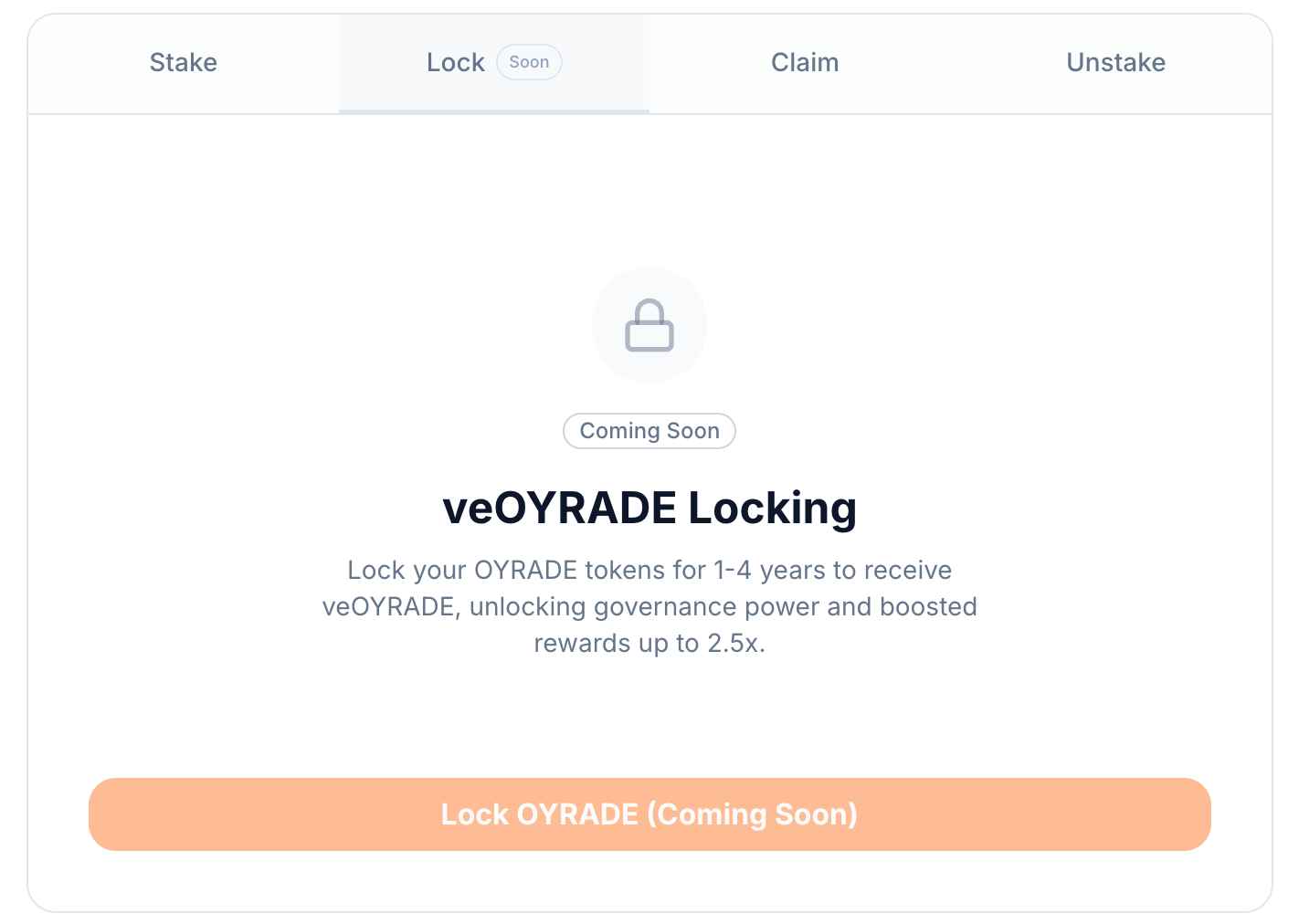 veOYRADE Locking